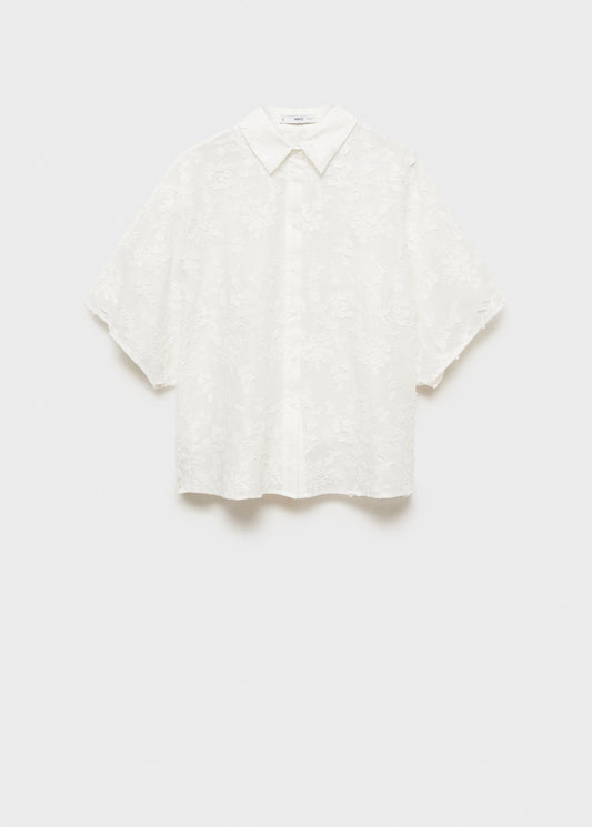 Short-sleeved embroidered shirt