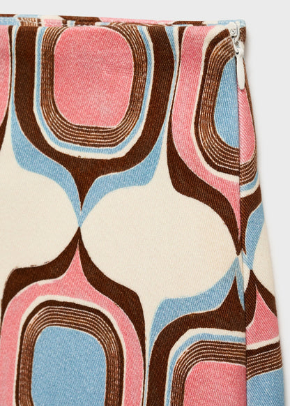 Printed short skirt