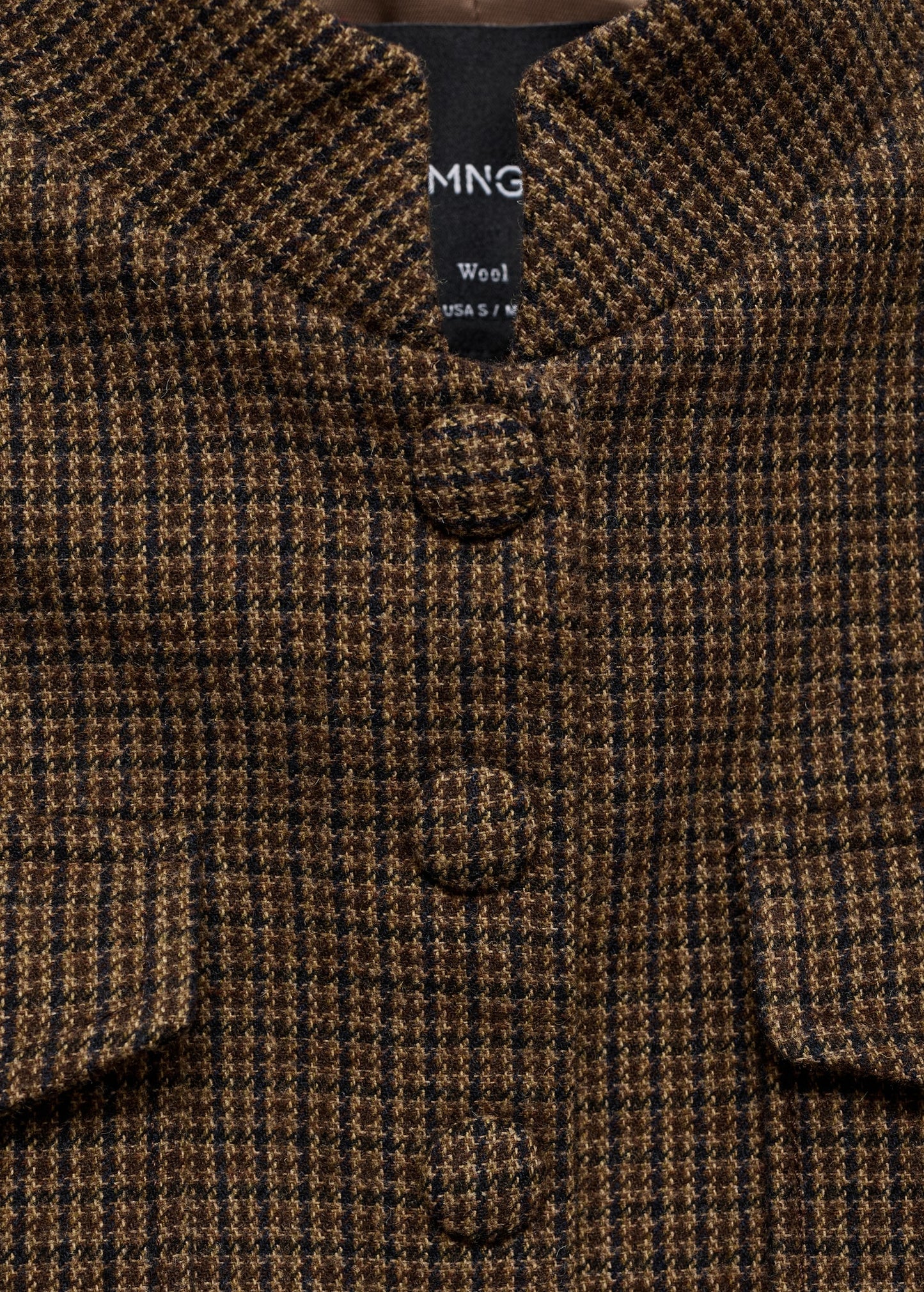 Checked wool-blend jacket