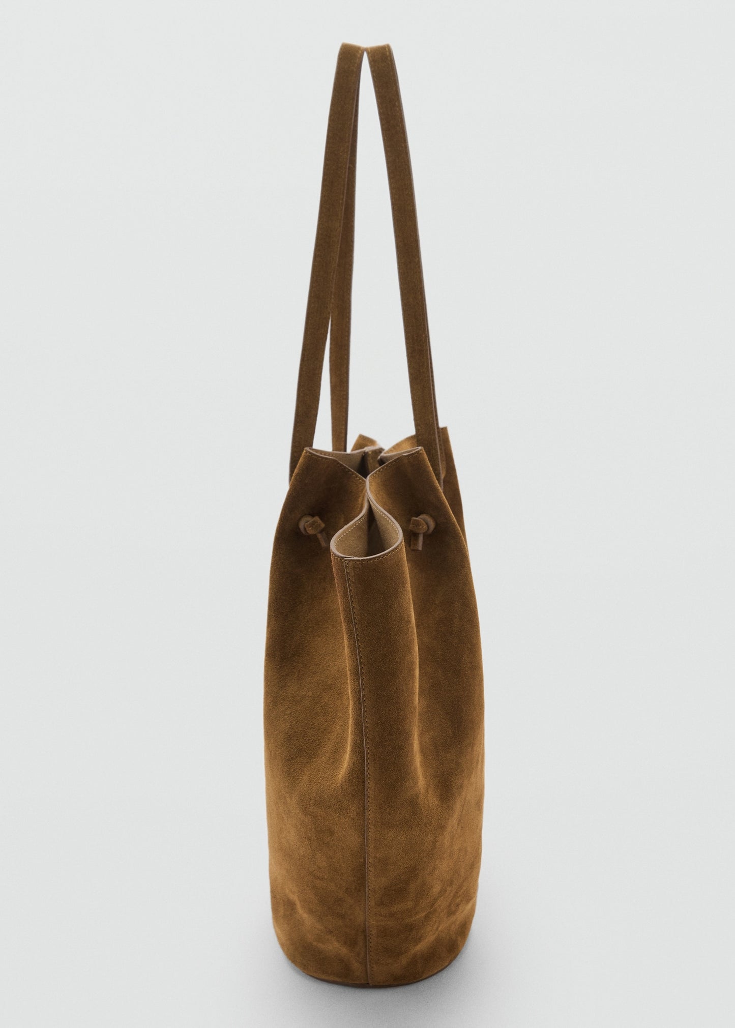 Suede leather shopper bag