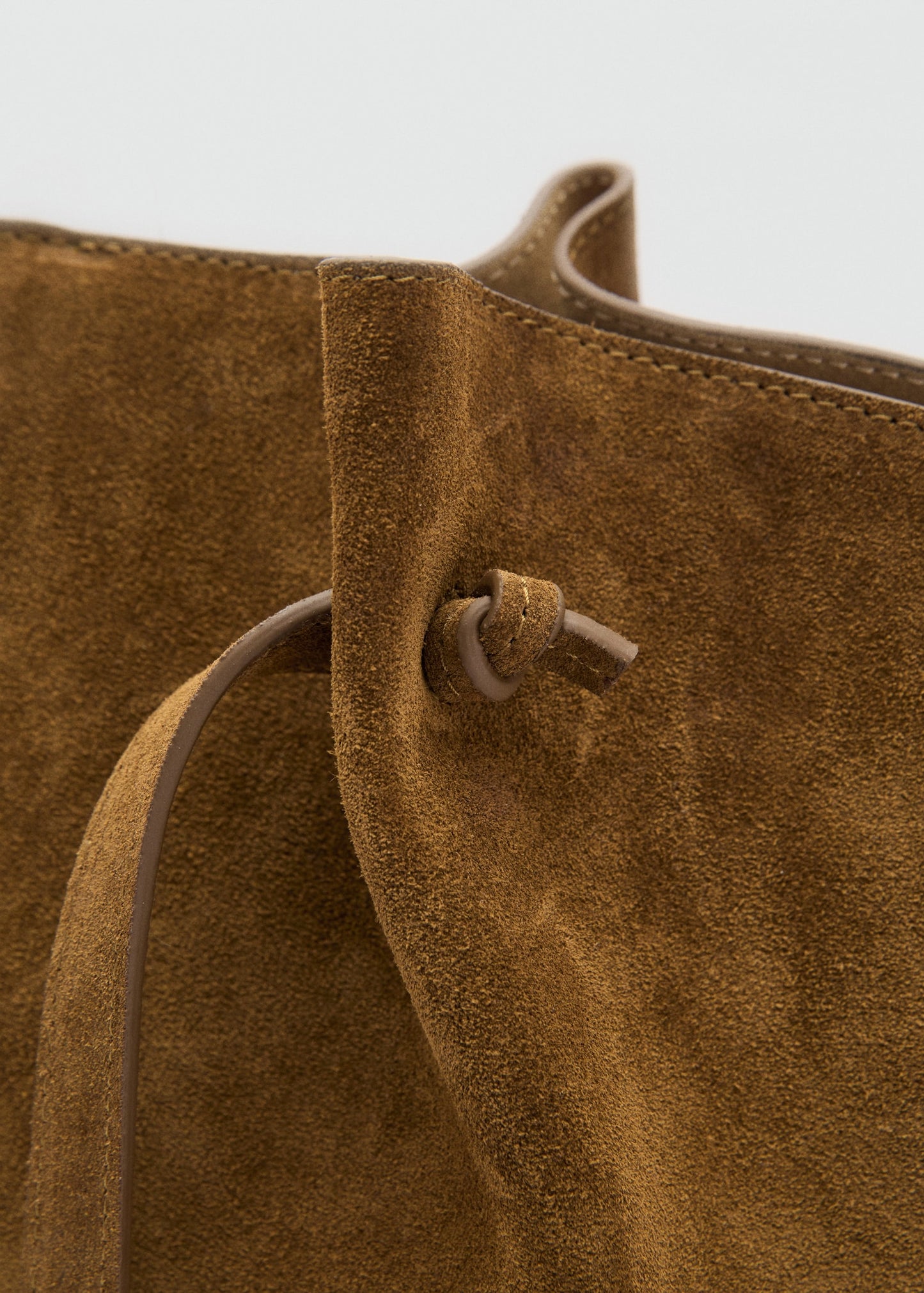 Suede leather shopper bag