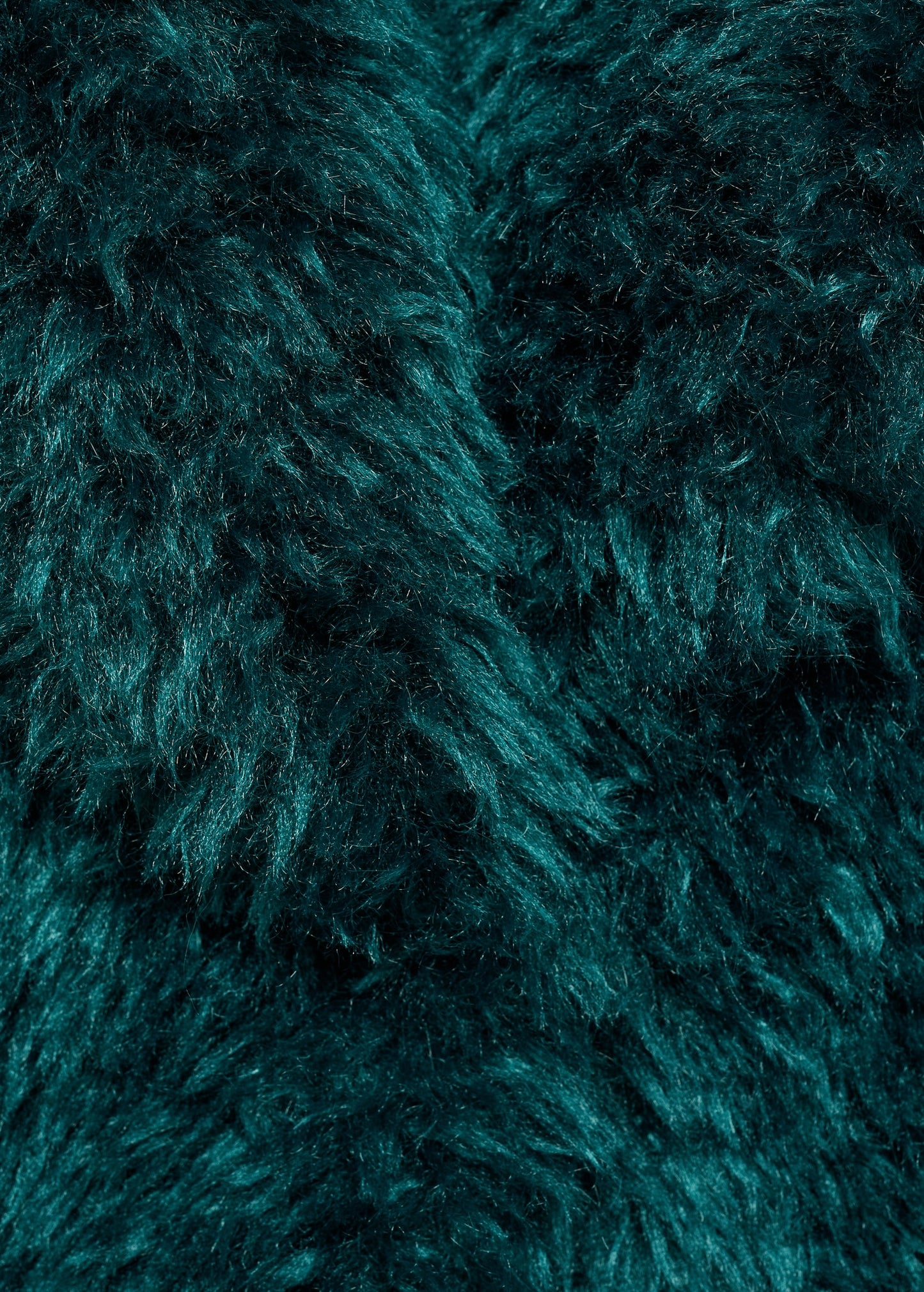 Fur effect coat with lapels