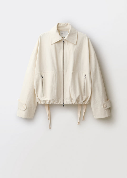 Bomber jacket with adjustable hem