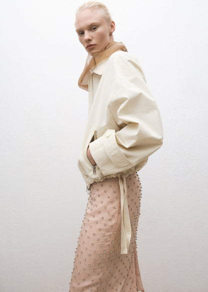 Bomber jacket with adjustable hem