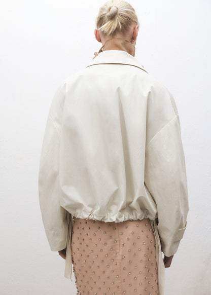 Bomber jacket with adjustable hem