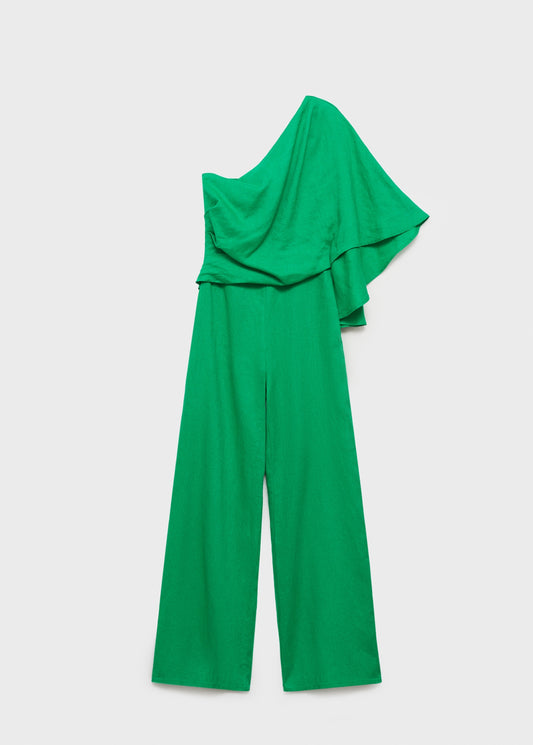 Asymmetrical linen jumpsuit