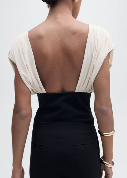 Combined draped top