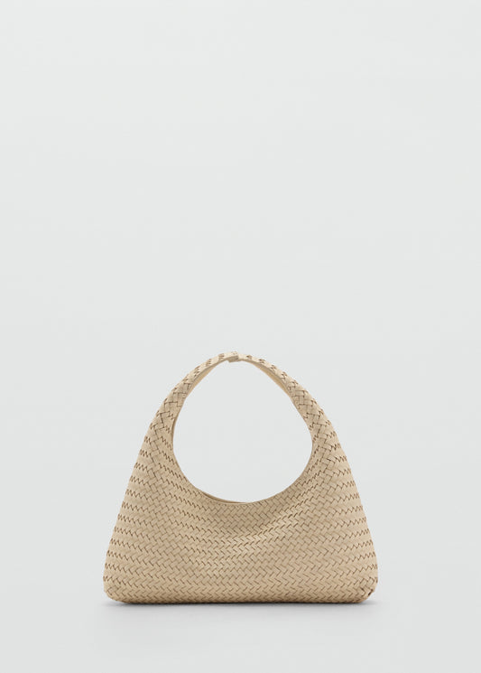 Braided leather handbag