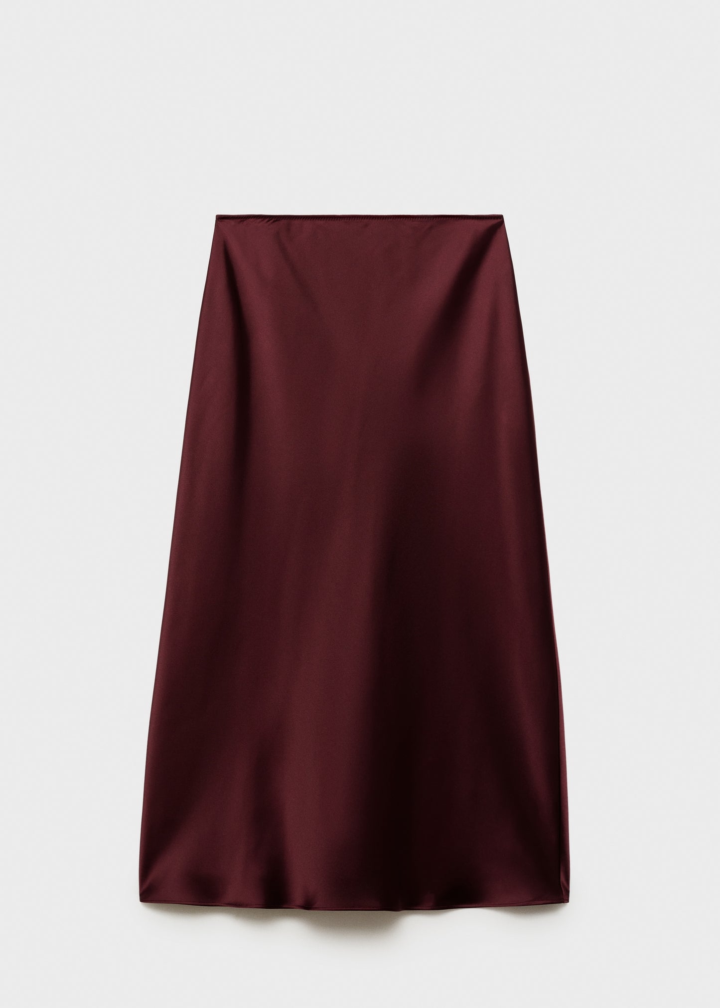 Midi satin skirt