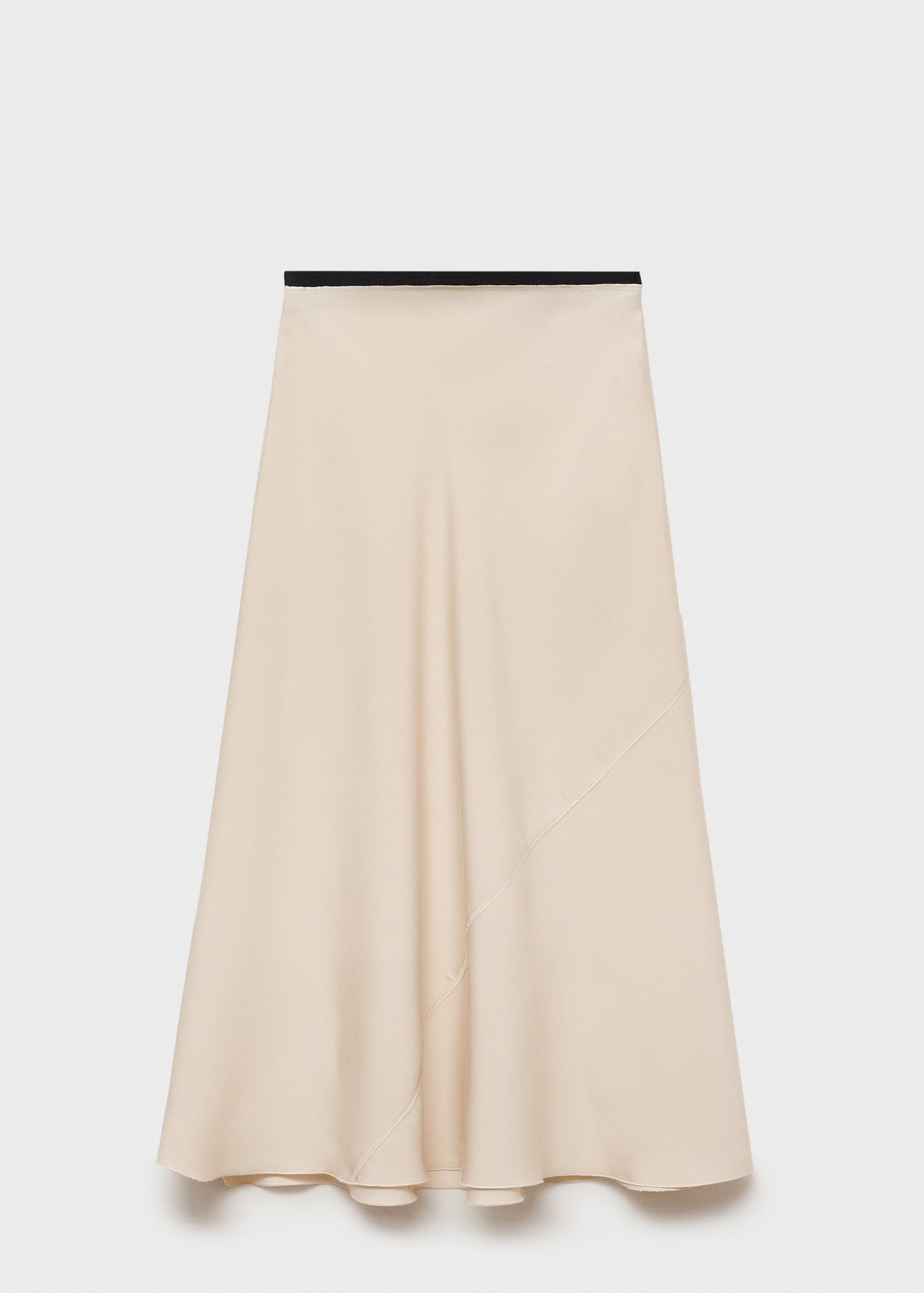 Midi satin skirt