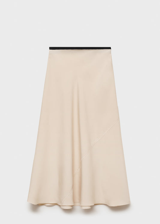 Midi satin skirt