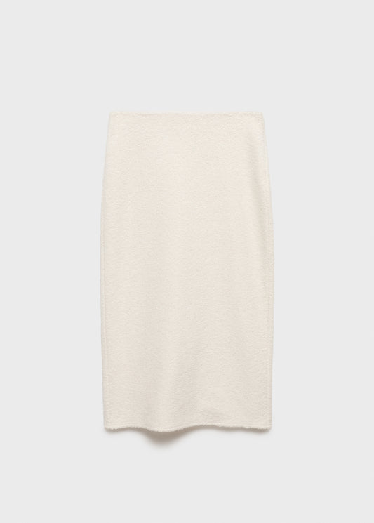 Shearling midi skirt