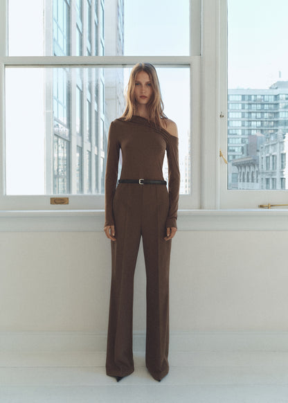 Asymmetric belt jumpsuit