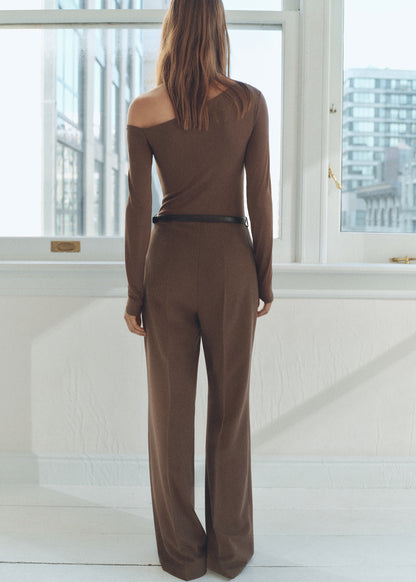 Asymmetric belt jumpsuit
