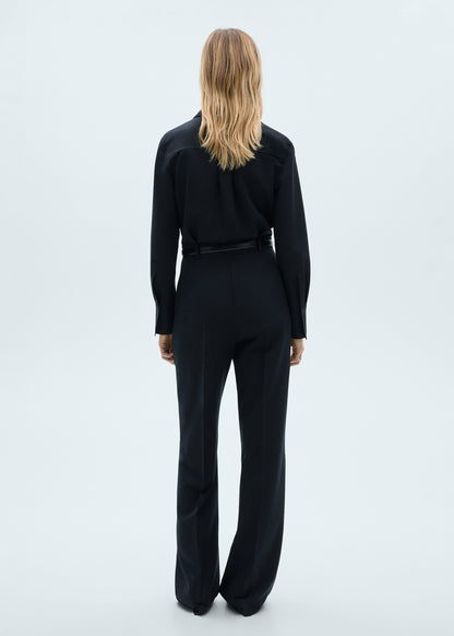 Straight jumpsuit with belt