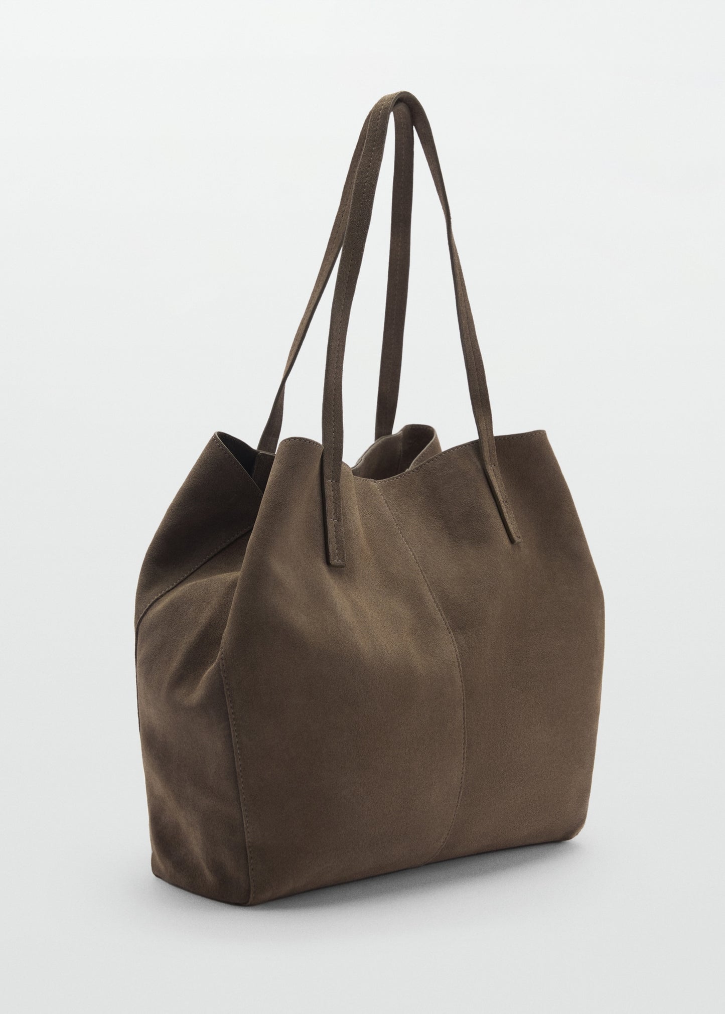 Suede shopper bag