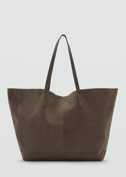 Suede shopper bag