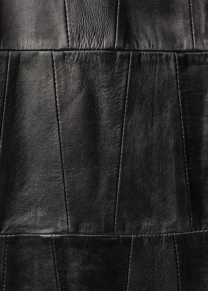 Oversized patchwork leather coat
