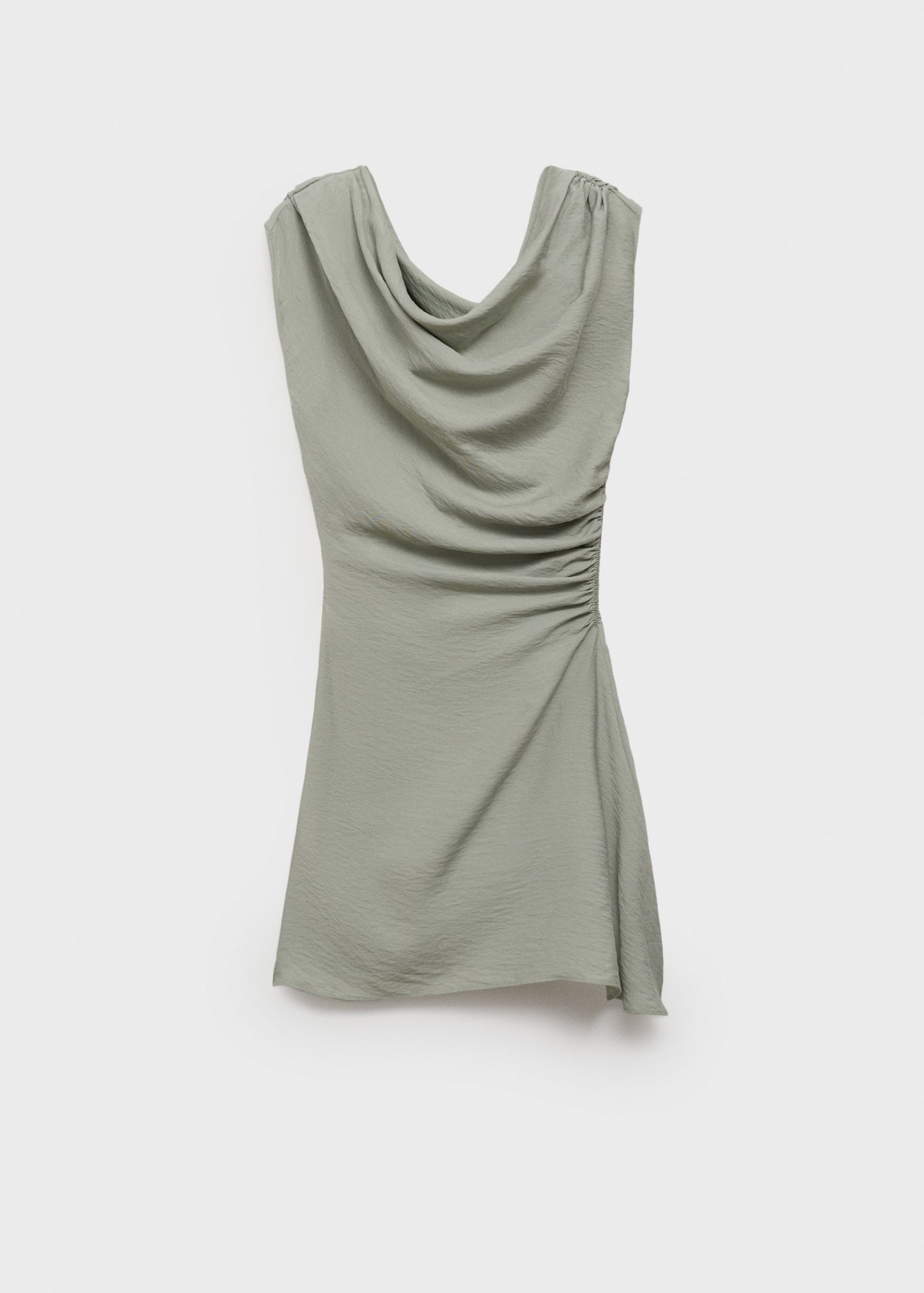 Asymmetrical draped short dress