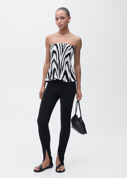 Zebra strapless top