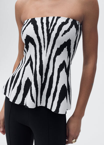 Zebra strapless top