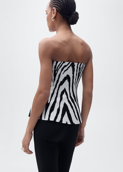 Zebra strapless top