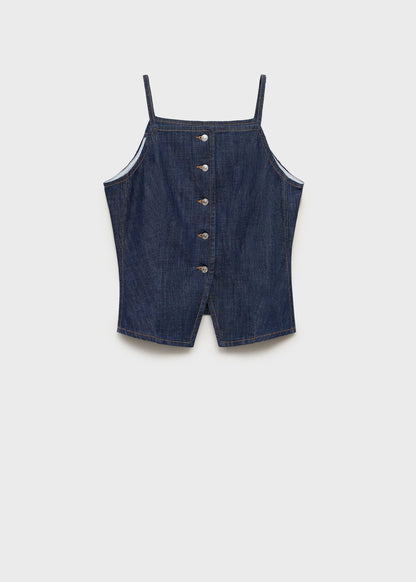 Buttoned denim top