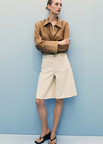 High-waisted straight jorts