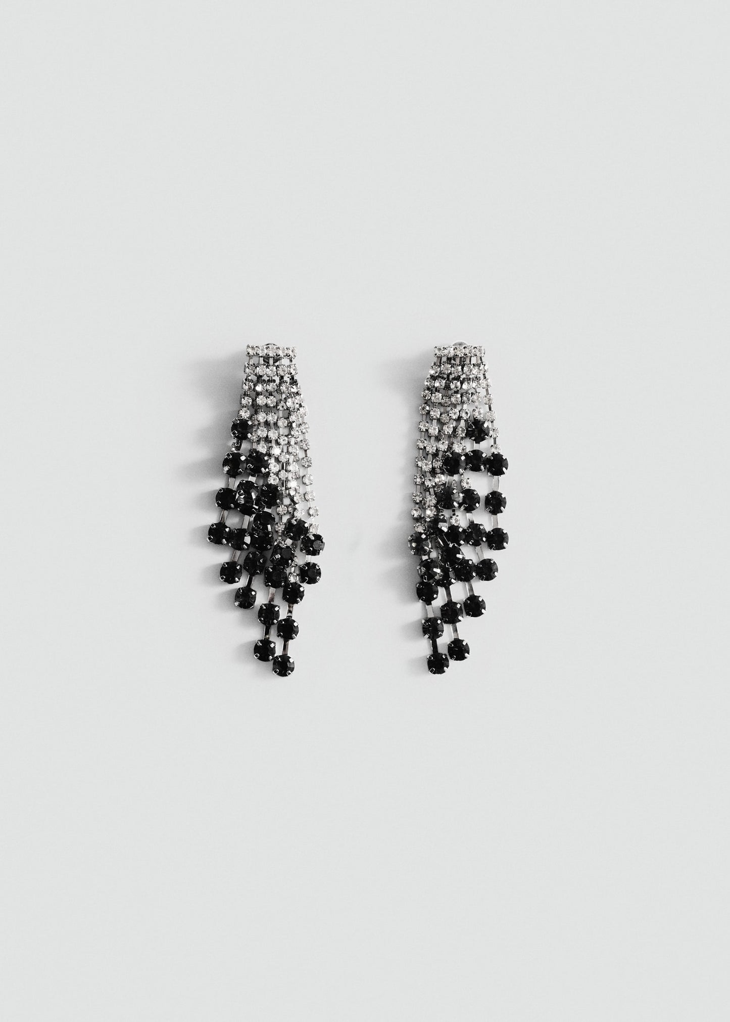 Cascade earrings with faceted crystals