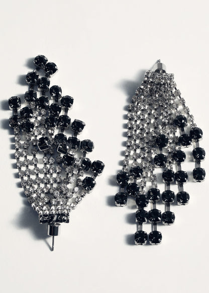 Cascade earrings with faceted crystals