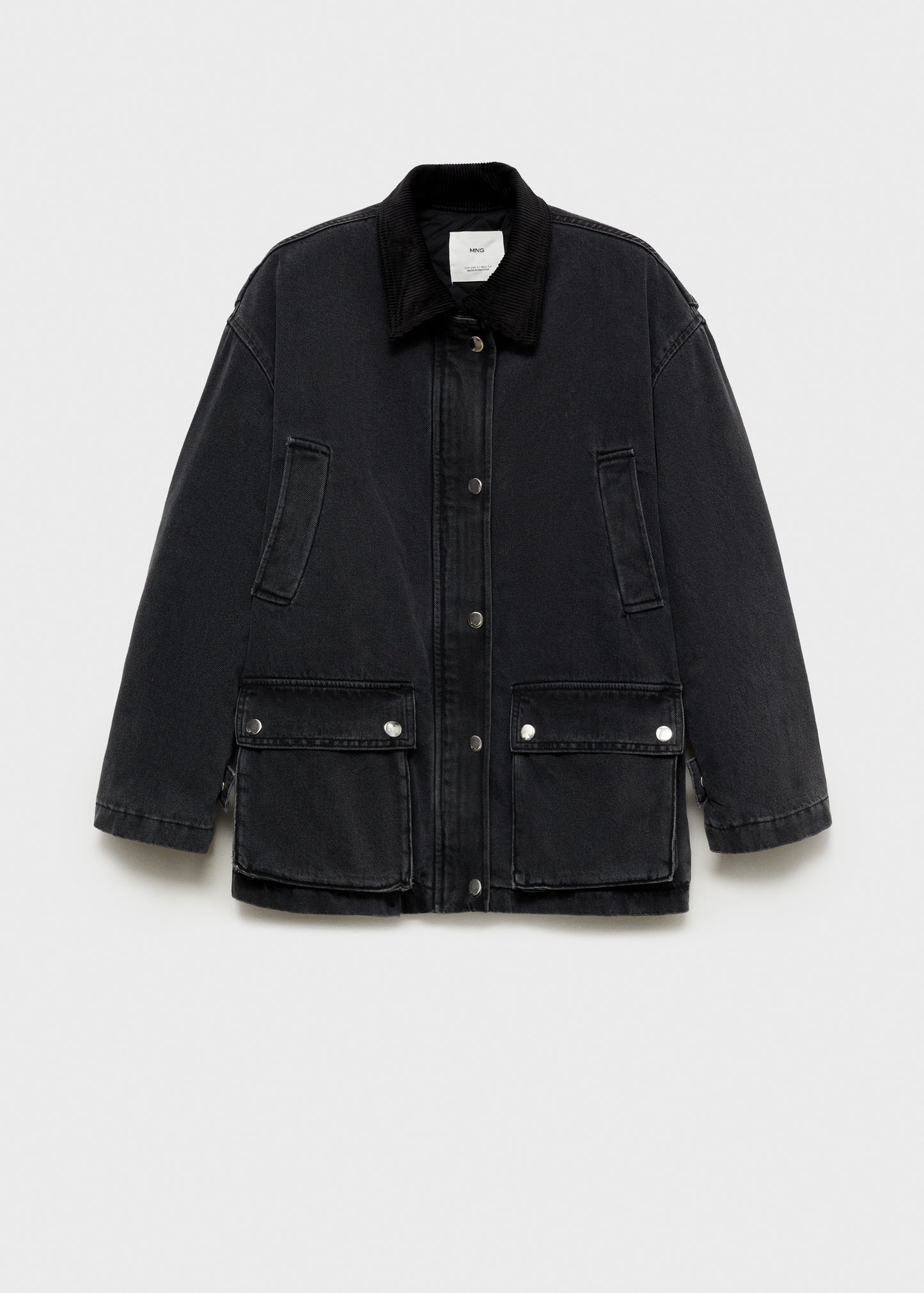 Jacket with corduroy collar pockets