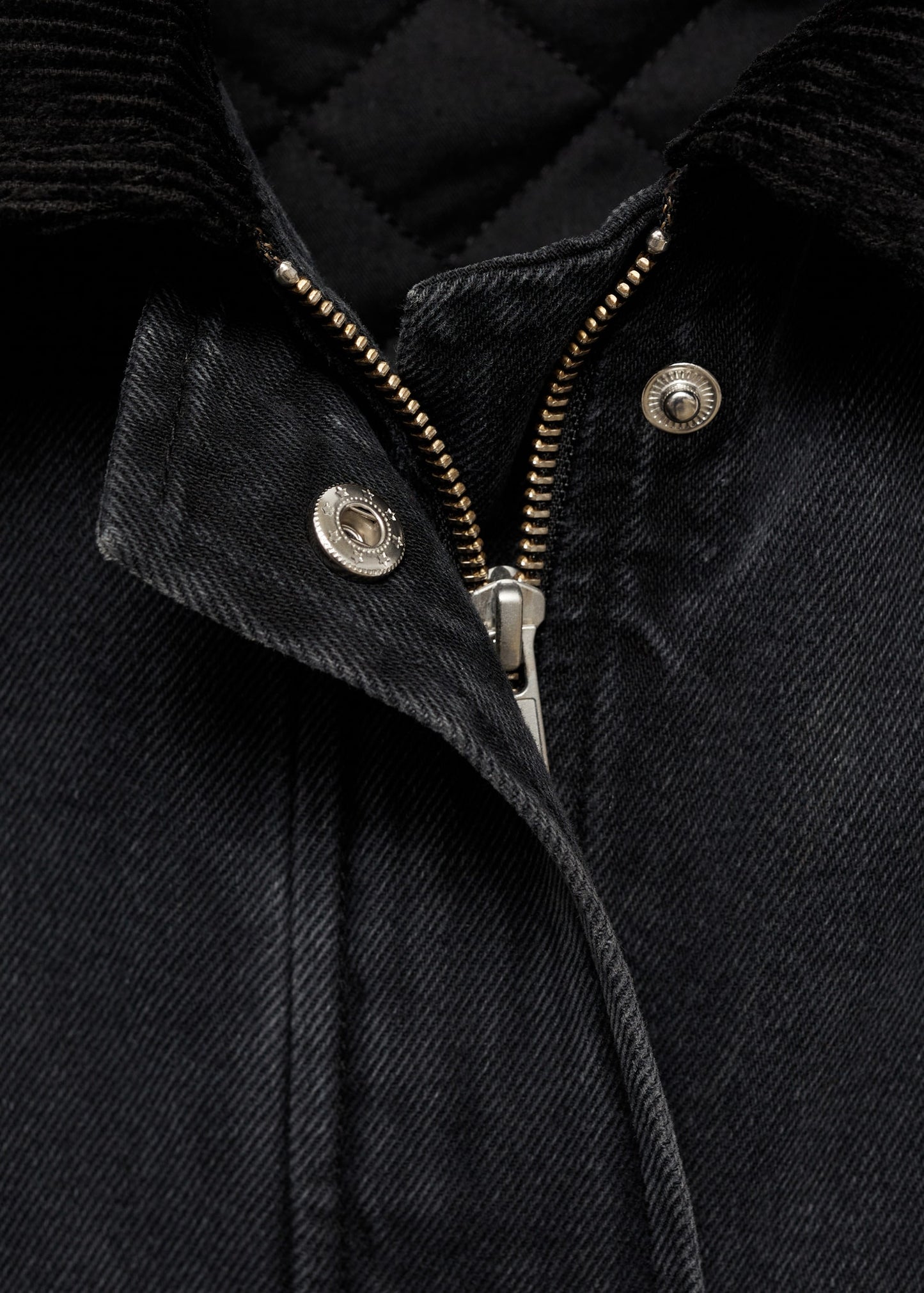 Jacket with corduroy collar pockets