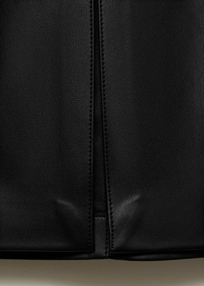 Faux-leather pencil skirt