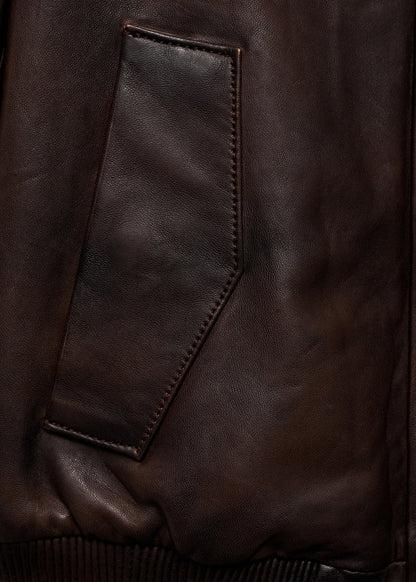 100% leather bomber jacket