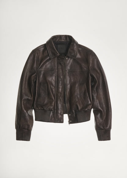 100% leather bomber jacket