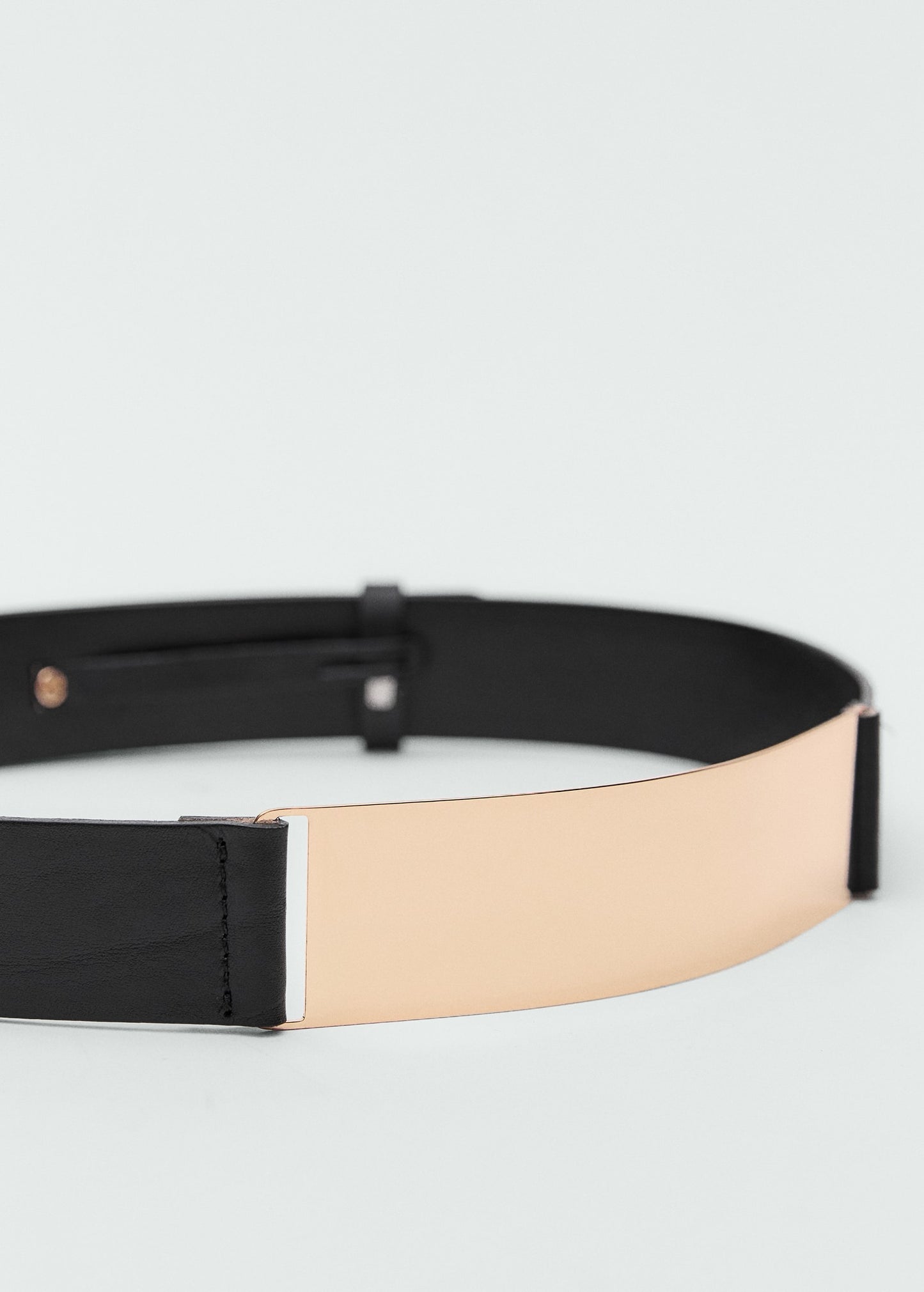 Maxi leather belt with metallic detail