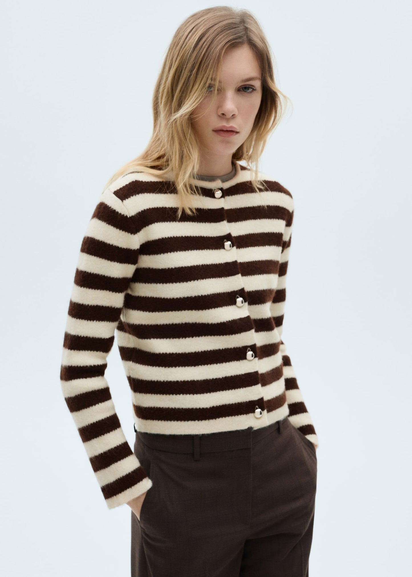 Striped cardigan with buttons