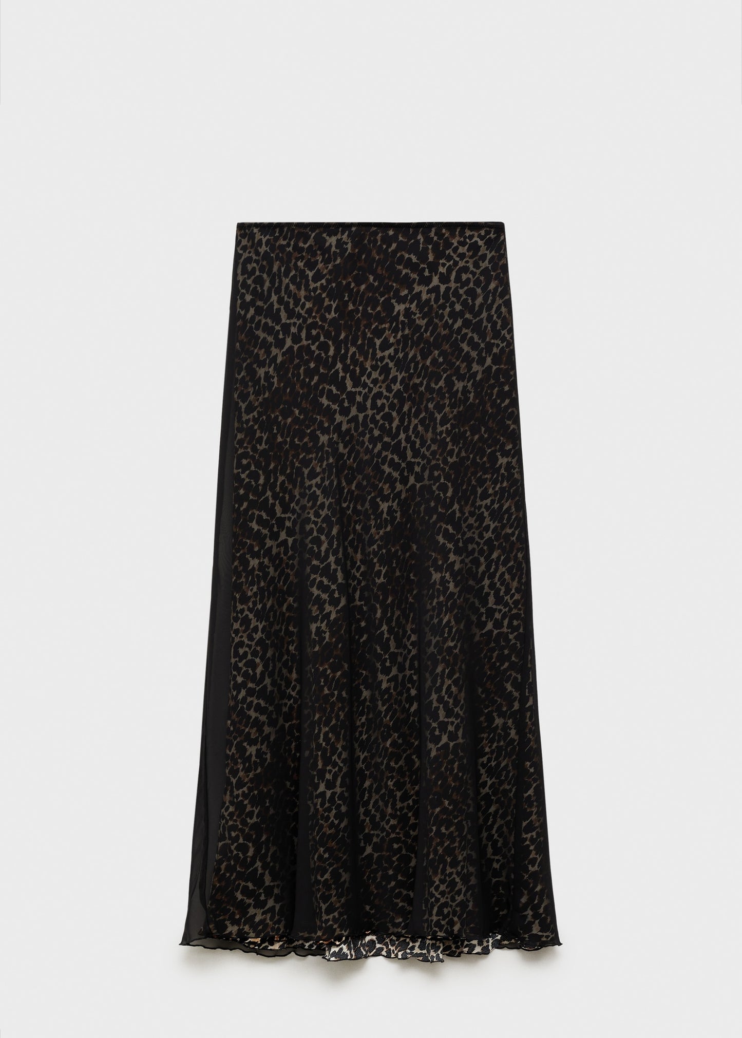 Leopard-print flared skirt