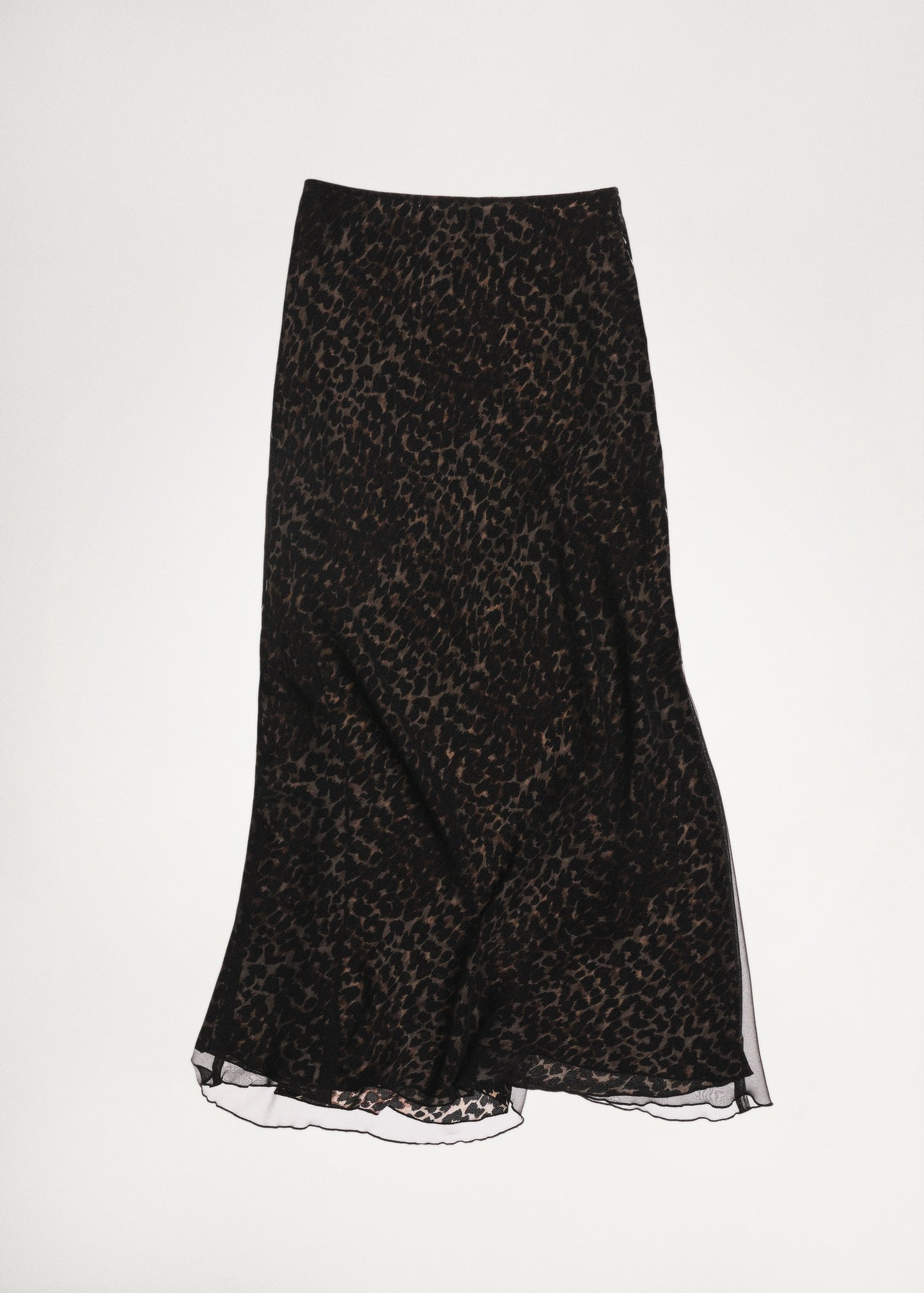 Leopard-print flared skirt