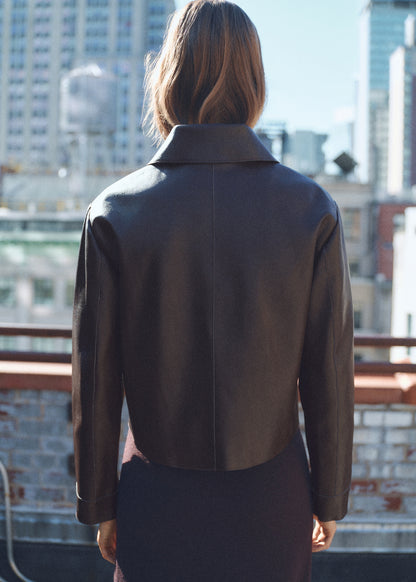 Leather-effect jacket with pockets