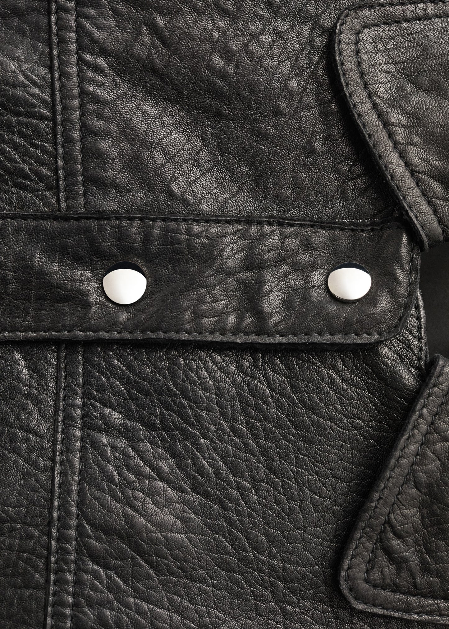 Lapels leather jacket