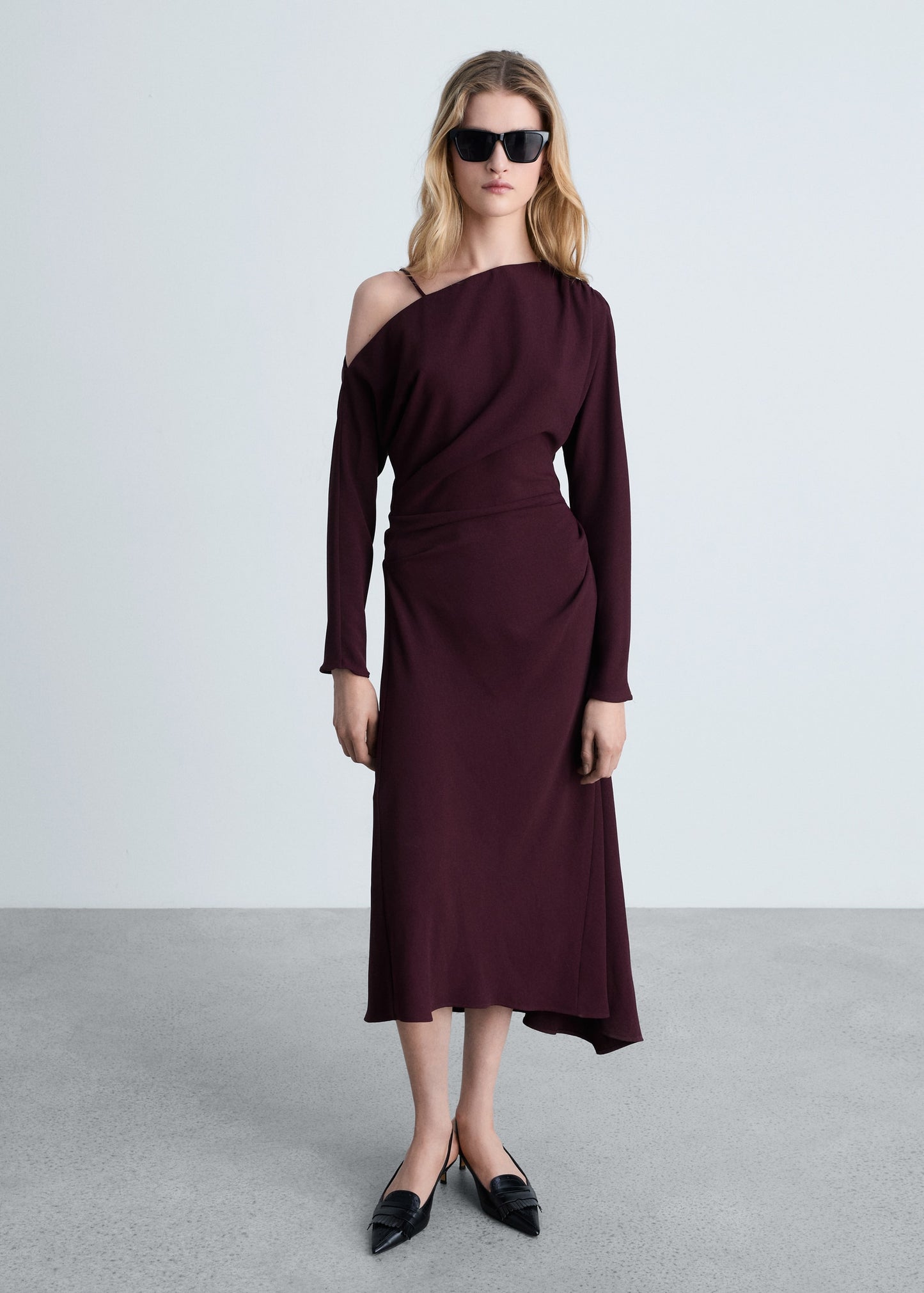 Asymmetrical midi-dress