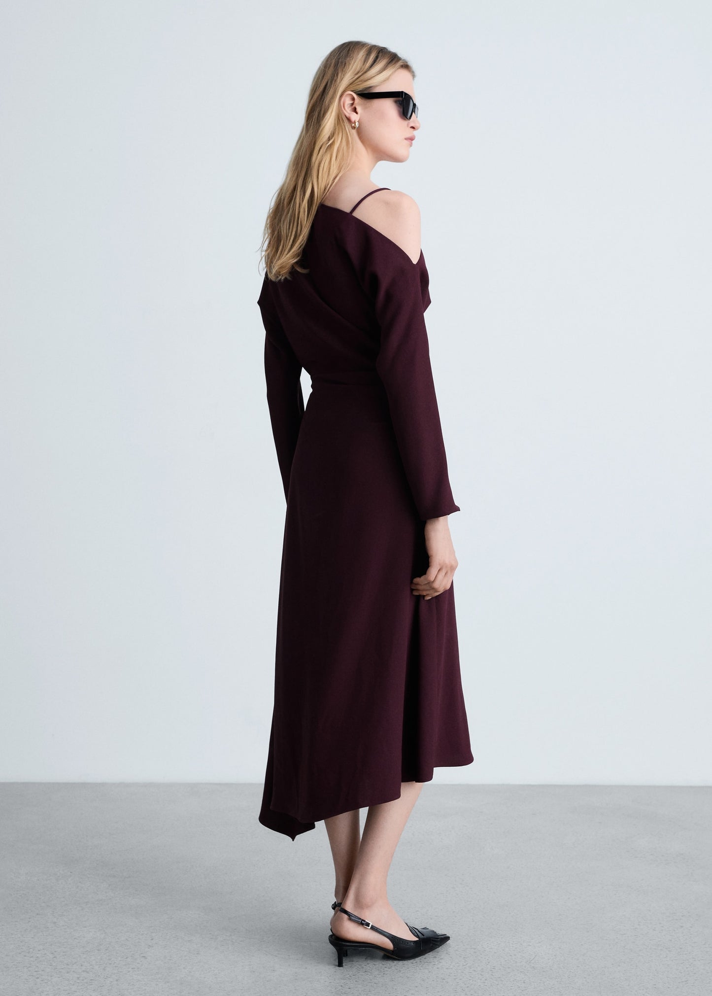 Asymmetrical midi-dress