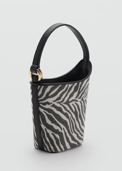 Zebra-print bucket bag