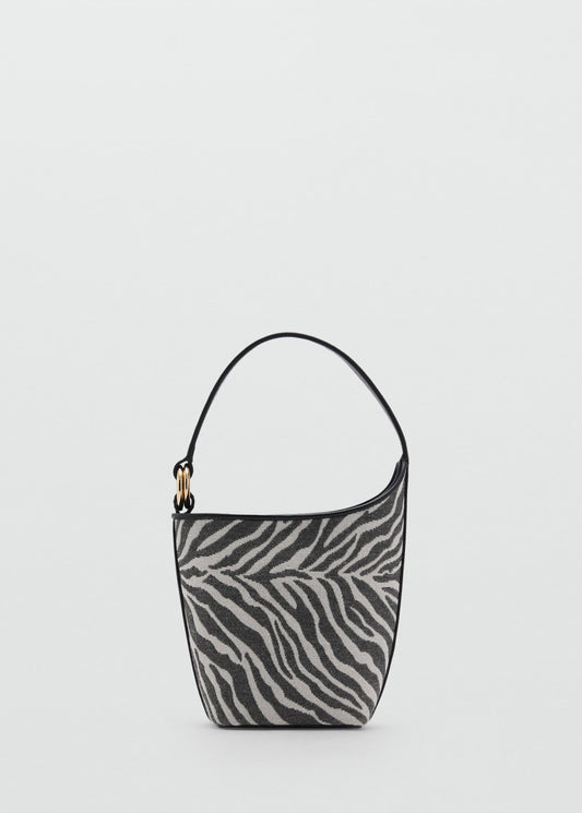 Zebra-print bucket bag