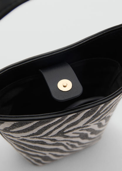 Zebra-print bucket bag