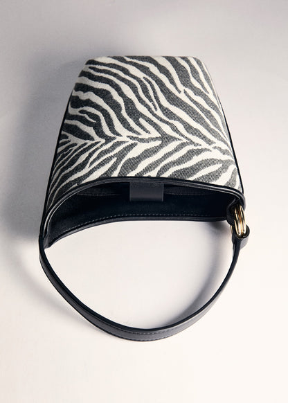 Zebra-print bucket bag