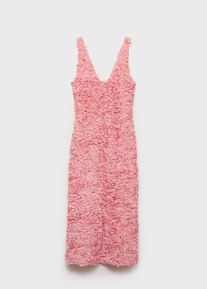 Flower embroidered tulle dress