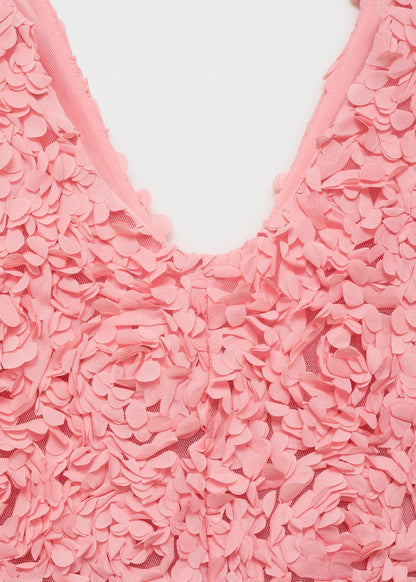 Flower embroidered tulle dress