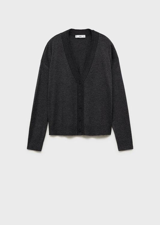 V-neck knitted cardigan